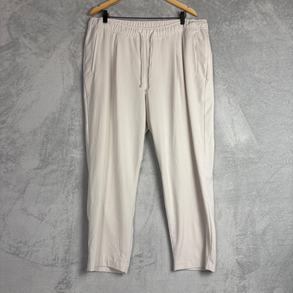 Old Navy‎ Billie Straight Ankle Trouser Beige Drawstring Pants Comfort